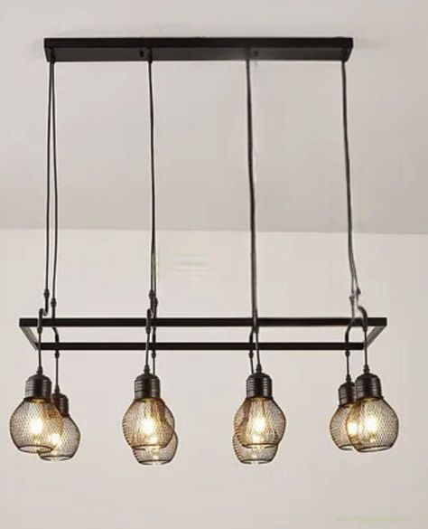 Lámpara Colgante Techo Industrial Vintage 8 Luces Jhn-1