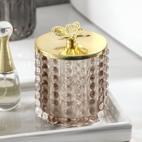 Tarro Almacenamiento Decorativo Cristal Vidrio Tapa Jhn-7