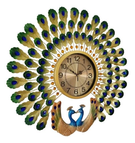 Reloj Pared Pavo Real Decorativo Moderno Silencioso Jhn-0