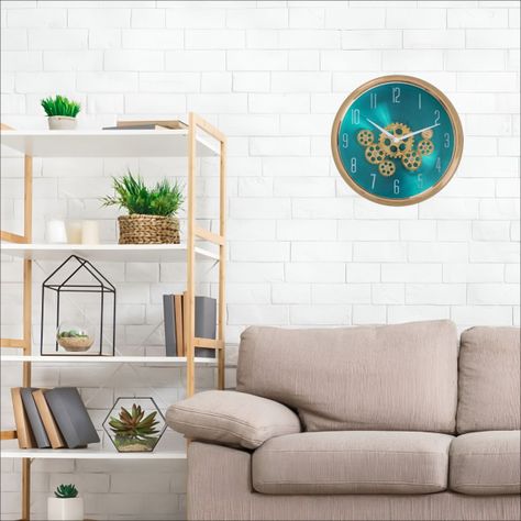 Reloj Pared Engranajes Móviles Silencioso Decorativo Jhn-4