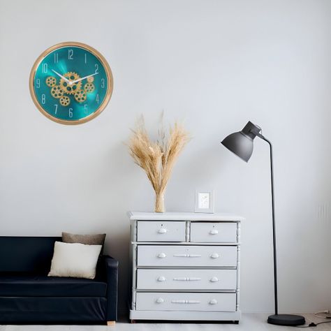 Reloj Pared Engranajes Móviles Silencioso Decorativo Jhn-5