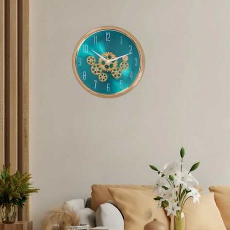 Reloj Pared Engranajes Móviles Silencioso Decorativo Jhn-7