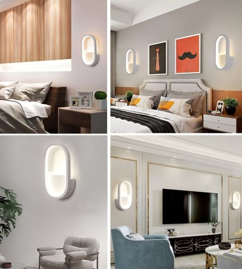 Lámpara Pared LED Decoración Moderna Ovalada Blanca Jhn-3