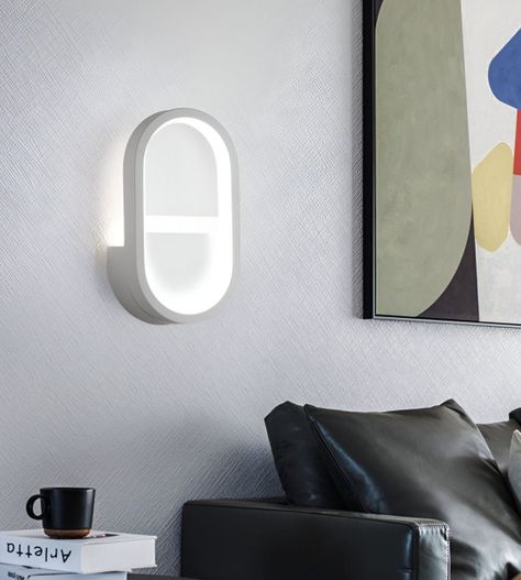 Lámpara Pared LED Decoración Moderna Ovalada Blanca Jhn-9