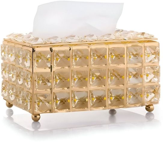Caja Cofre Cristal Soporte Pañuelos Rectangular Hogar Lau-0