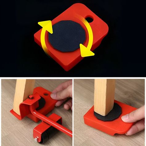 Set 2 Elevador Carretilla Muebles Acero Ergonomico Hogar Lau-1