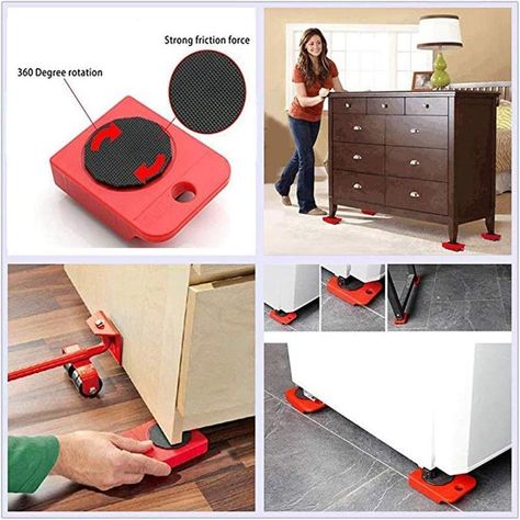 Set 2 Elevador Carretilla Muebles Acero Ergonomico Hogar Lau-5