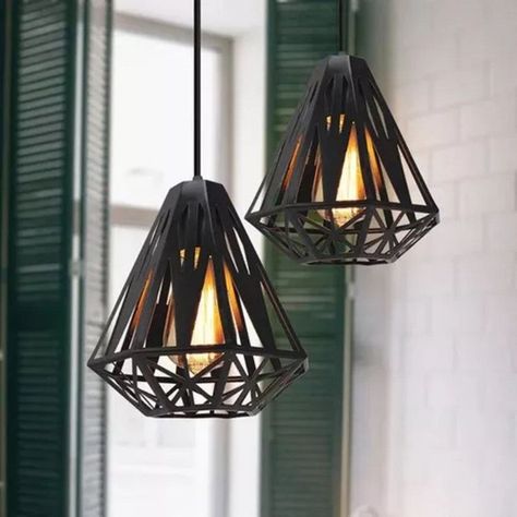 Lampara Colgante Diamante Geometrico Metalico Lau-3