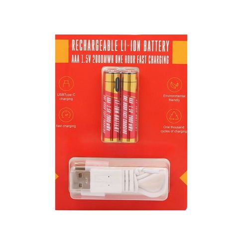 Baterias AAA Recargables Control Remoto Mouse Juguetes Lau-2