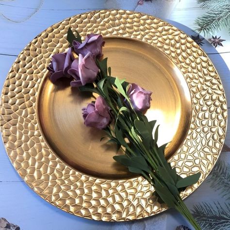 Set 3 Plato Decorativo Plastic Martillado Comedor Cocina Lau-3