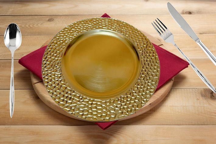 Set 3 Plato Decorativo Plastic Martillado Comedor Cocina Lau-5