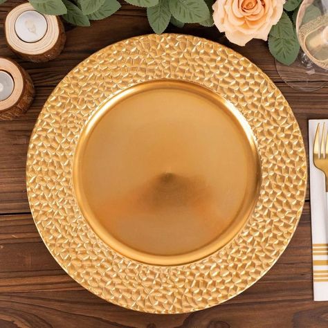 Set 3 Plato Decorativo Plastic Martillado Comedor Cocina Lau-6