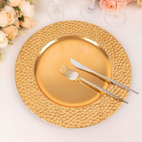 Set 3 Plato Decorativo Plastic Martillado Comedor Cocina Lau-8