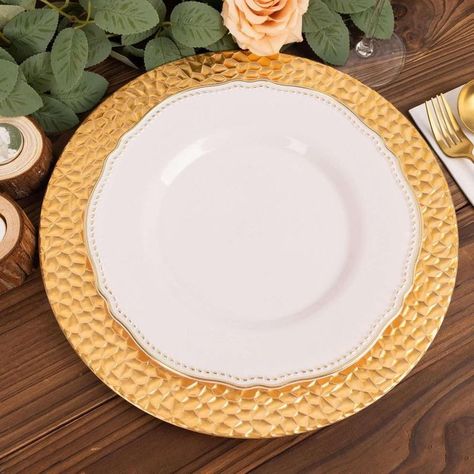 Set 3 Plato Decorativo Plastic Martillado Comedor Cocina Lau-9