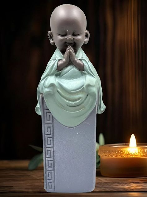 Set 2 Estatua Monje Buda Adorno Decoracion Hogar Oficina Lau-3