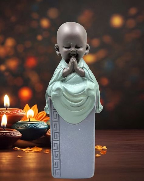 Set 2 Estatua Monje Buda Adorno Decoracion Hogar Oficina Lau-4