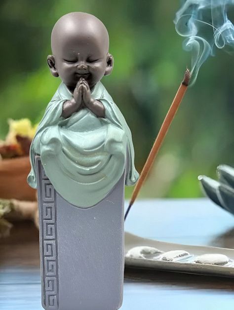 Set 2 Estatua Monje Buda Adorno Decoracion Hogar Oficina Lau-5