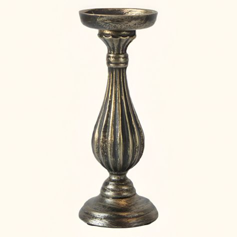 Candelabro Pilar Romano Pedestal Decorativo Bronce 34cm Jhn-2