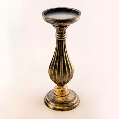 Candelabro Pilar Romano Pedestal Decorativo Bronce 34cm Jhn-3