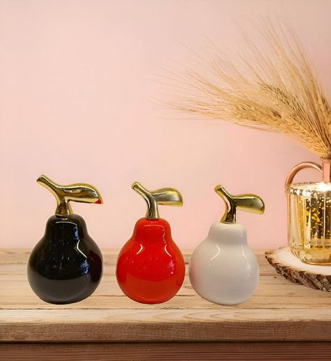 Set 3 Decoracion Adorno Frutas Moderna Sala Mesa Hogar Lau-7