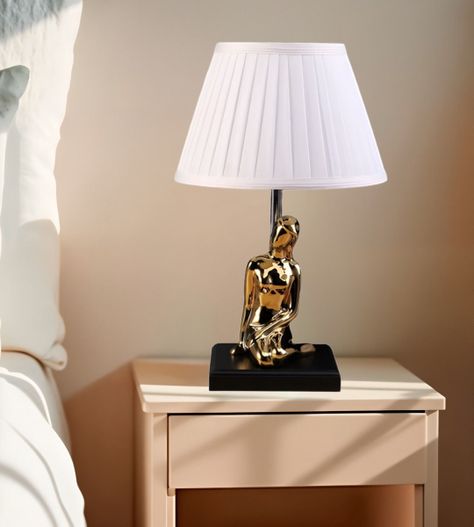 Lámpara Mesa Decorativa LED con Estatua Artística Hogar Jhn-1