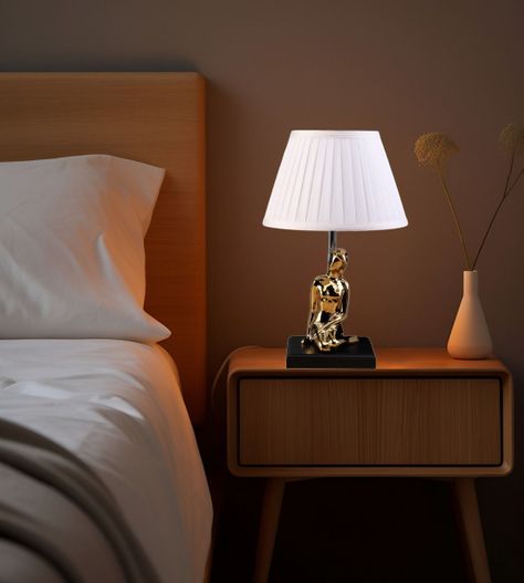 Lámpara Mesa Decorativa LED con Estatua Artística Hogar Jhn-2