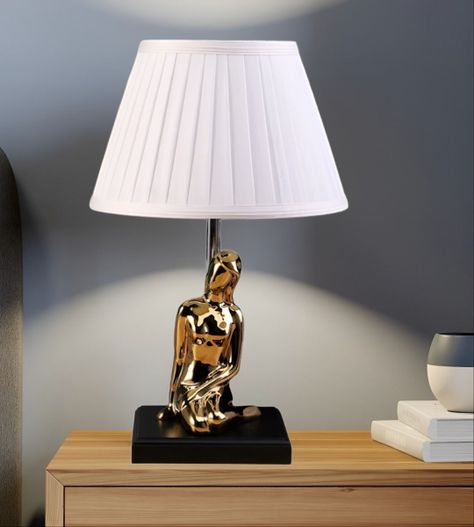 Lámpara Mesa Decorativa LED con Estatua Artística Hogar Jhn-3