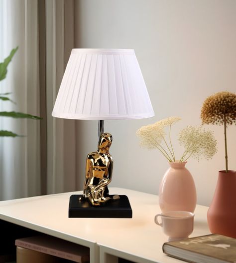 Lámpara Mesa Decorativa LED con Estatua Artística Hogar Jhn-5