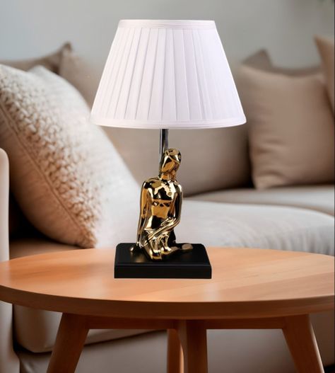 Lámpara Mesa Decorativa LED con Estatua Artística Hogar Jhn-6