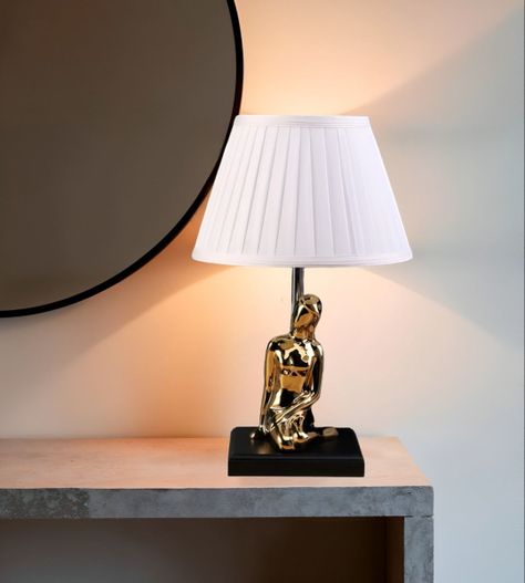 Lámpara Mesa Decorativa LED con Estatua Artística Hogar Jhn-7