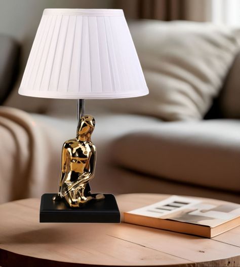 Lámpara Mesa Decorativa LED con Estatua Artística Hogar Jhn-8