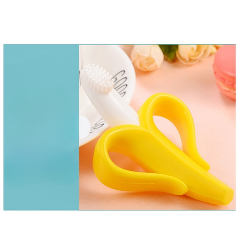 Set 5 Mordedores Silicona Platano Cepillo Dientes Bebe Lau-0