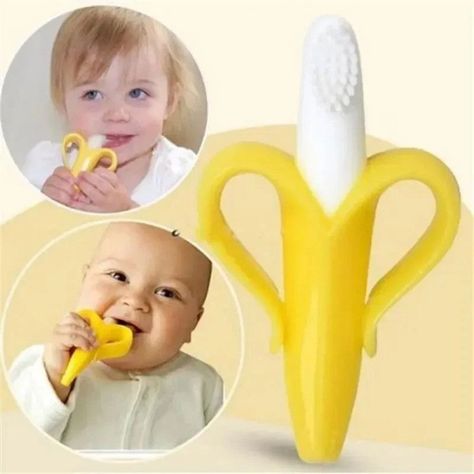 Set 5 Mordedores Silicona Platano Cepillo Dientes Bebe Lau-3
