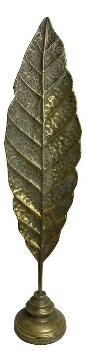 Escultura Pluma Hoja Minimalista Metal Moderno 114cm Jhn-1