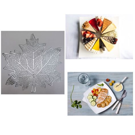 Set 8 Individuales Mantel Hoja Flor Antideslizante Mesa Lau-2