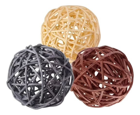 Bolas Decorativas Mimbre Cuencos Adornos Set de 5 Jhn-0
