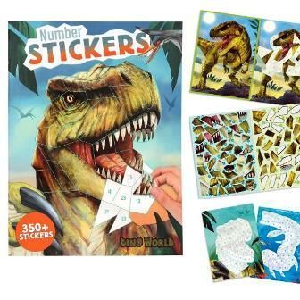 Libro de pegatinas por números Dino World -0