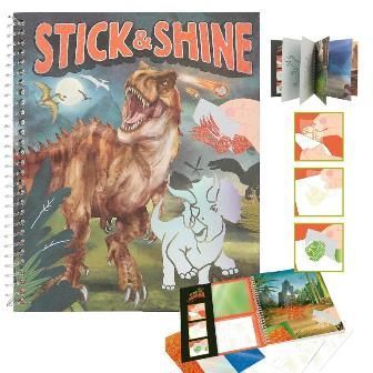 Libro para colorear Stick & Shine Dino World -1