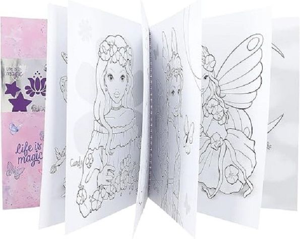Libro para colorear con lentejuelas FAIRY LOVE TOPModel -1