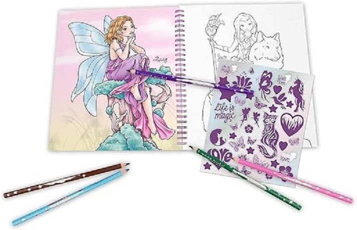 Libro para colorear con lentejuelas FAIRY LOVE TOPModel -2