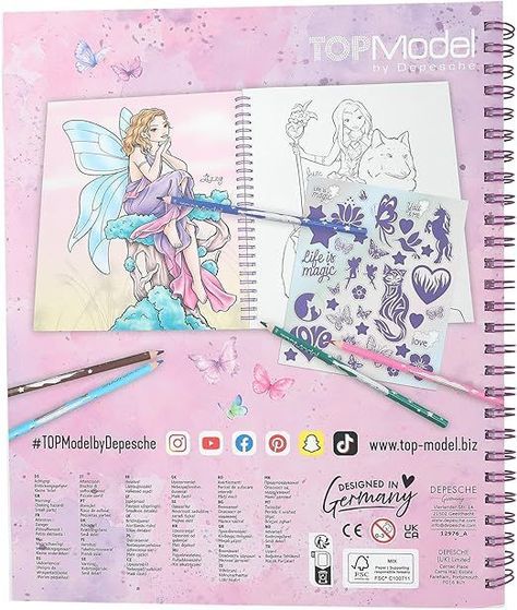 Libro para colorear con lentejuelas FAIRY LOVE TOPModel -4