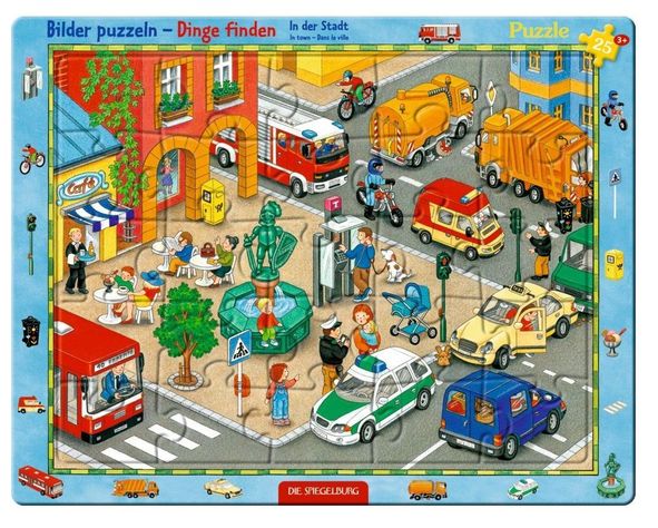 Puzzle con marco - En la ciudad -0