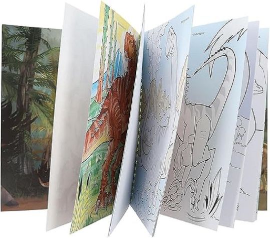 Libro de Colorear con Lápices de Colores Dino World -1