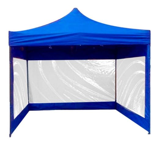 Toldo Plegable Jardimex 3x3 Paredes Antilluvia Proteccion UV Azul-0