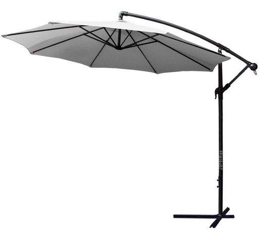Quitasol 3 mt Blanco Plegable Extensible Pedestal Redondo -0