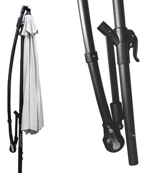 Quitasol 3 mt Blanco Plegable Extensible Pedestal Redondo -2