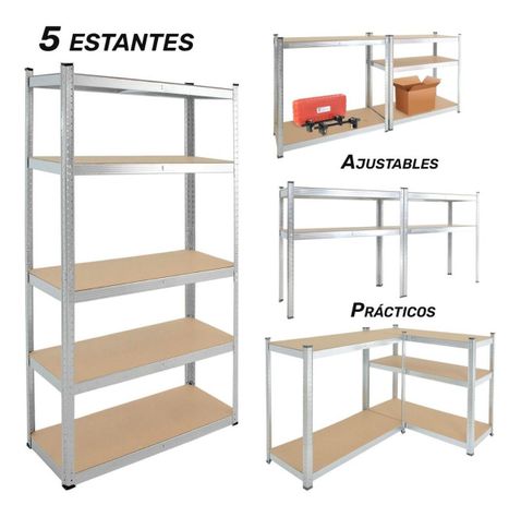 Estante Metalico Anaquel 5 Niveles Repisa Rack 180x39x89 Cm-4