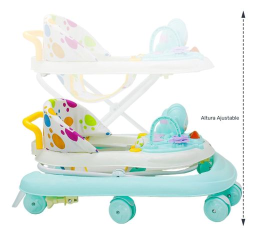 Andadera Bebe con Sonidos, Luces y Altura Ajustable - Color Azul-1