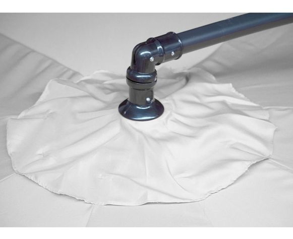 Quitasol 3 mt Beige Plegable Ajustable Pedestal Sombrilla Redonda-3