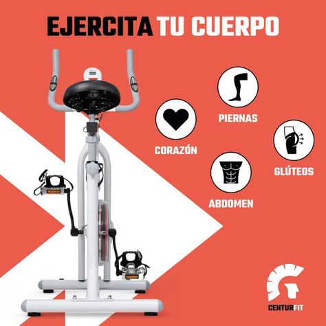 Bicicleta Fija Spinning Estatica 8kg Ejercicio Cardio Blanco-4